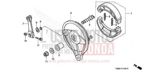 PANNEAU DE FREIN ARRIERE VT125C2Y de 2000